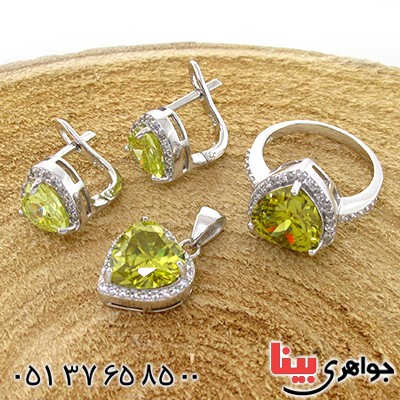 سرویس زبرجد سوارسکی زنانه درخشان مدل قلب _کد:10708