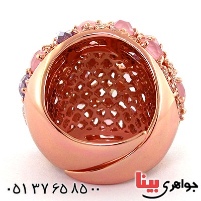 انگشتر کوارتز صورتی (رز کوارتز) زنانه درشت فاخر باشکوه _کد:1495