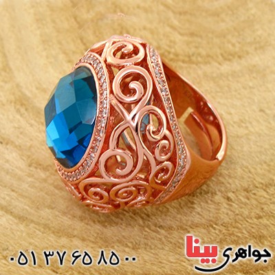 انگشتر توپاز سوارسکی زنانه فاخر درشت مدل نگارین _کد:1496