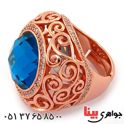 انگشتر توپاز سوارسکی زنانه فاخر درشت مدل نگارین _کد:1496
