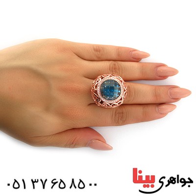 انگشتر توپاز سوارسکی زنانه فاخر درشت مدل نگارین _کد:1496