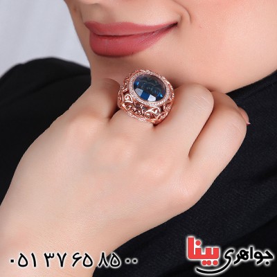 انگشتر توپاز سوارسکی زنانه فاخر درشت مدل نگارین _کد:1496