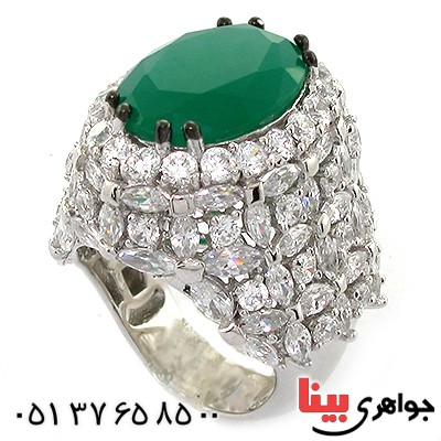 انگشتر زمرد سوارسکی زنانه درشت مدل ملوک _کد:1497