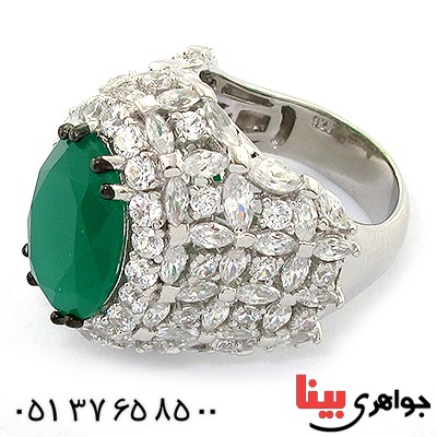 انگشتر زمرد سوارسکی زنانه درشت مدل ملوک _کد:1497
