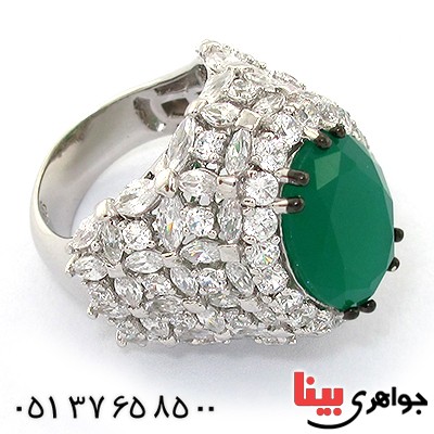 انگشتر زمرد سوارسکی زنانه درشت مدل ملوک _کد:1497