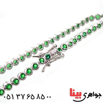 دستبند زمرد سوارسکی زنانه شیک مدل سوران _کد:10711
