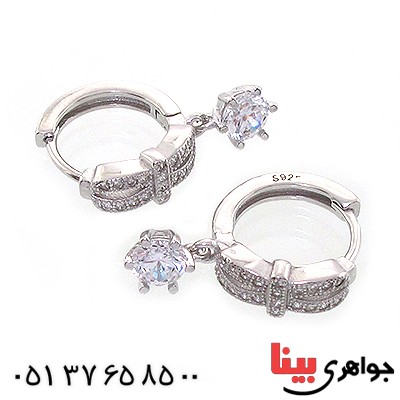 گوشواره نقره زنانه مدل ستاره آویز _کد:10712