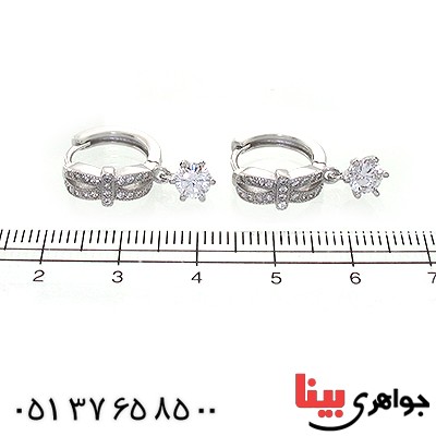 گوشواره نقره زنانه مدل ستاره آویز _کد:10712