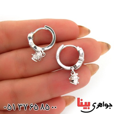 گوشواره نقره زنانه مدل ستاره آویز _کد:10712