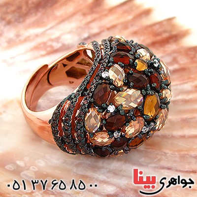 انگشتر سیترین زنانه درشت فاخر باشکوه _کد:1498