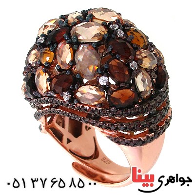 انگشتر سیترین زنانه درشت فاخر باشکوه _کد:1498