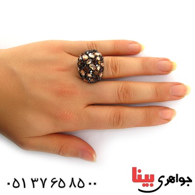 انگشتر سیترین زنانه درشت فاخر باشکوه _کد:1498