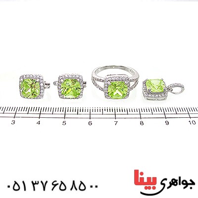 سرویس زبرجد سوارسکی زنانه درخشان مدل مربعی _کد:10715