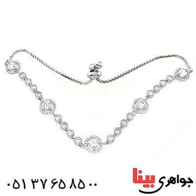 دستبند نقره زنانه مدل آذین مجلسی _کد:10717