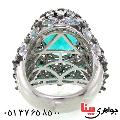 انگشتر زمرد سوارسکی زنانه درشت فاخر سلطنتی _کد:1500