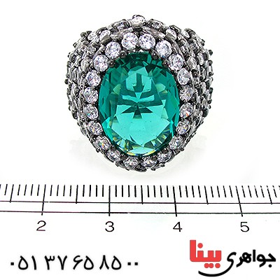 انگشتر زمرد سوارسکی زنانه درشت فاخر سلطنتی _کد:1500