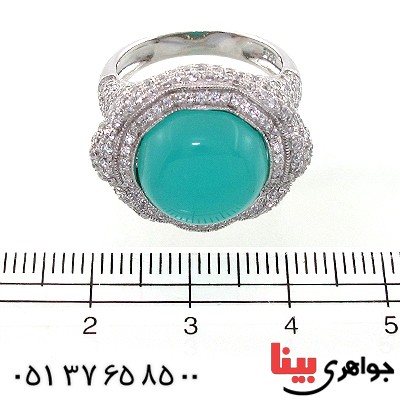 انگشتر سنگ ماه (مون استون) زنانه درشت درخشان پر نگین _کد:10719
