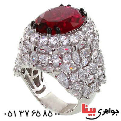 انگشتر یاقوت سرخ سوارسکی زنانه درشت فاخر سلطنتی _کد:1501