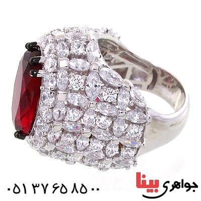 انگشتر یاقوت سرخ سوارسکی زنانه درشت فاخر سلطنتی _کد:1501