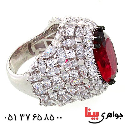 انگشتر یاقوت سرخ سوارسکی زنانه درشت فاخر سلطنتی _کد:1501