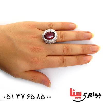 انگشتر یاقوت سرخ سوارسکی زنانه درشت فاخر سلطنتی _کد:1501