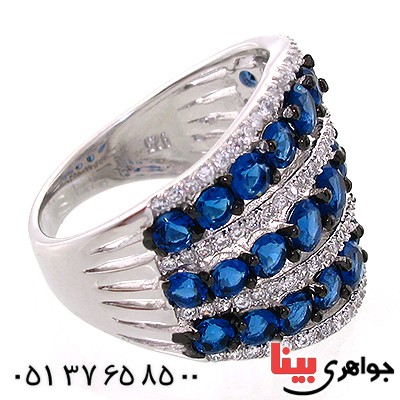 انگشتر یاقوت کبود سوارسکی زنانه درشت شکیل _کد:10724