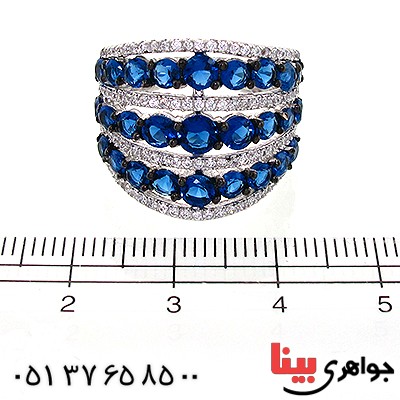 انگشتر یاقوت کبود سوارسکی زنانه درشت شکیل _کد:10724
