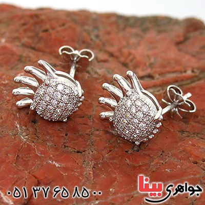 گوشواره نقره زنانه مدل تاج _کد:10725