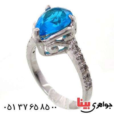 انگشتر توپاز سوارسکی زنانه مدل اشکی _کد:10726