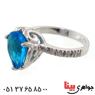 انگشتر توپاز سوارسکی زنانه مدل اشکی _کد:10726