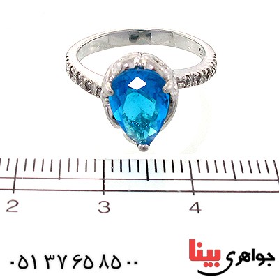 انگشتر توپاز سوارسکی زنانه مدل اشکی _کد:10726