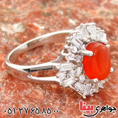 انگشتر عقیق یمنی زنانه مدل نیکا _کد:10728