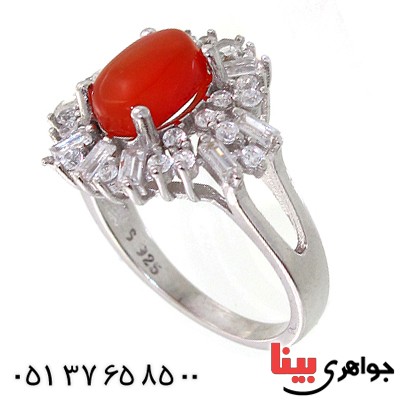 انگشتر عقیق یمنی زنانه مدل نیکا _کد:10728