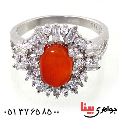 انگشتر عقیق یمنی زنانه مدل نیکا _کد:10728