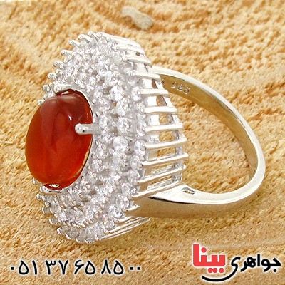انگشتر عقیق یمنی زنانه درشت مدل شیوا _کد:10731