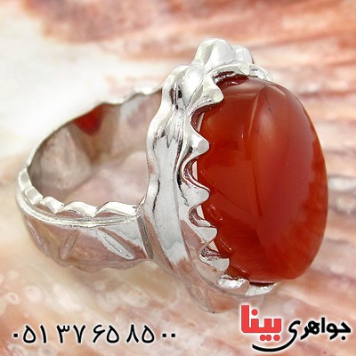 انگشتر عقیق یمنی درشت مردانه فاخر مدل شمسه _کد:1506