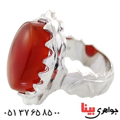 انگشتر عقیق یمنی درشت مردانه فاخر مدل شمسه _کد:1506