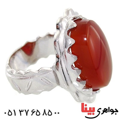 انگشتر عقیق یمنی درشت مردانه فاخر مدل شمسه _کد:1506
