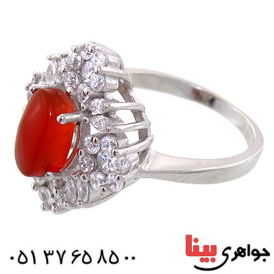 انگشتر عقیق یمنی درشت زنانه مدل گلسا _کد:10732
