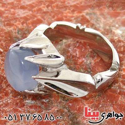 انگشتر عقیق یمنی کبود مردانه درشت مدل دور اشکی _کد:1508