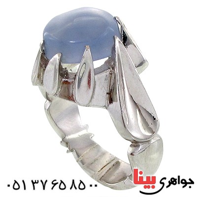 انگشتر عقیق یمنی کبود مردانه درشت مدل دور اشکی _کد:1508
