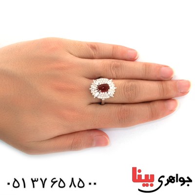 انگشتر عقیق یمنی زنانه درشت مدل یکتا _کد:10736