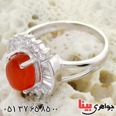 انگشتر عقیق یمنی زنانه مدل شیوا _کد:10738