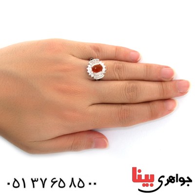 انگشتر عقیق یمنی زنانه مدل شیوا _کد:10738