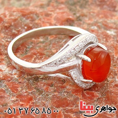 انگشتر عقیق یمنی زنانه مدل نیکو _کد:10743