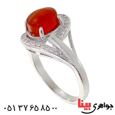 انگشتر عقیق یمنی زنانه مدل نیکو _کد:10743