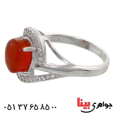 انگشتر عقیق یمنی زنانه مدل نیکو _کد:10743
