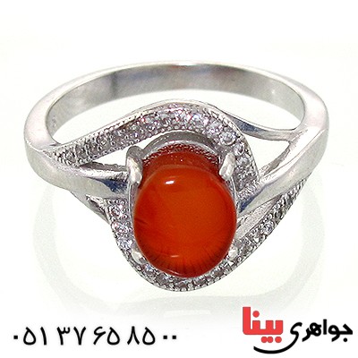 انگشتر عقیق یمنی زنانه مدل نیکو _کد:10743