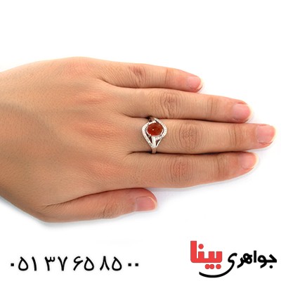 انگشتر عقیق یمنی زنانه مدل نیکو _کد:10743