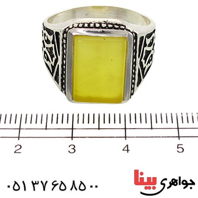 انگشتر عقیق شرف الشمس مردانه مدل گل _کد:10750